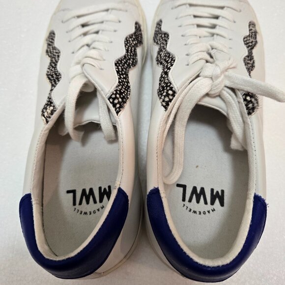 MWL Madewell Sidewalk Low-Top Sneakers Leather and Calf Hair Lace-up Size 9 - Picture 4 of 10
